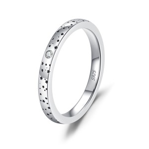 925 Sterling Silver Vintage Starry Moissanite Couple Rings 110200044