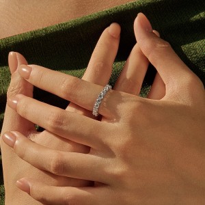 925 Sterling Silver Full Eternity Moissanite Band Ring 110200047 925 Sterling Silver Full Eternity Moissanite Band Ring 110200047