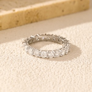 925 Sterling Silver Full Eternity Moissanite Band Ring 110200047 925 Sterling Silver Full Eternity Moissanite Band Ring 110200047