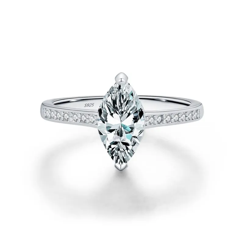 925 Sterling Silver 1Ct Marquise Moissanite Bridal Ring 110200049