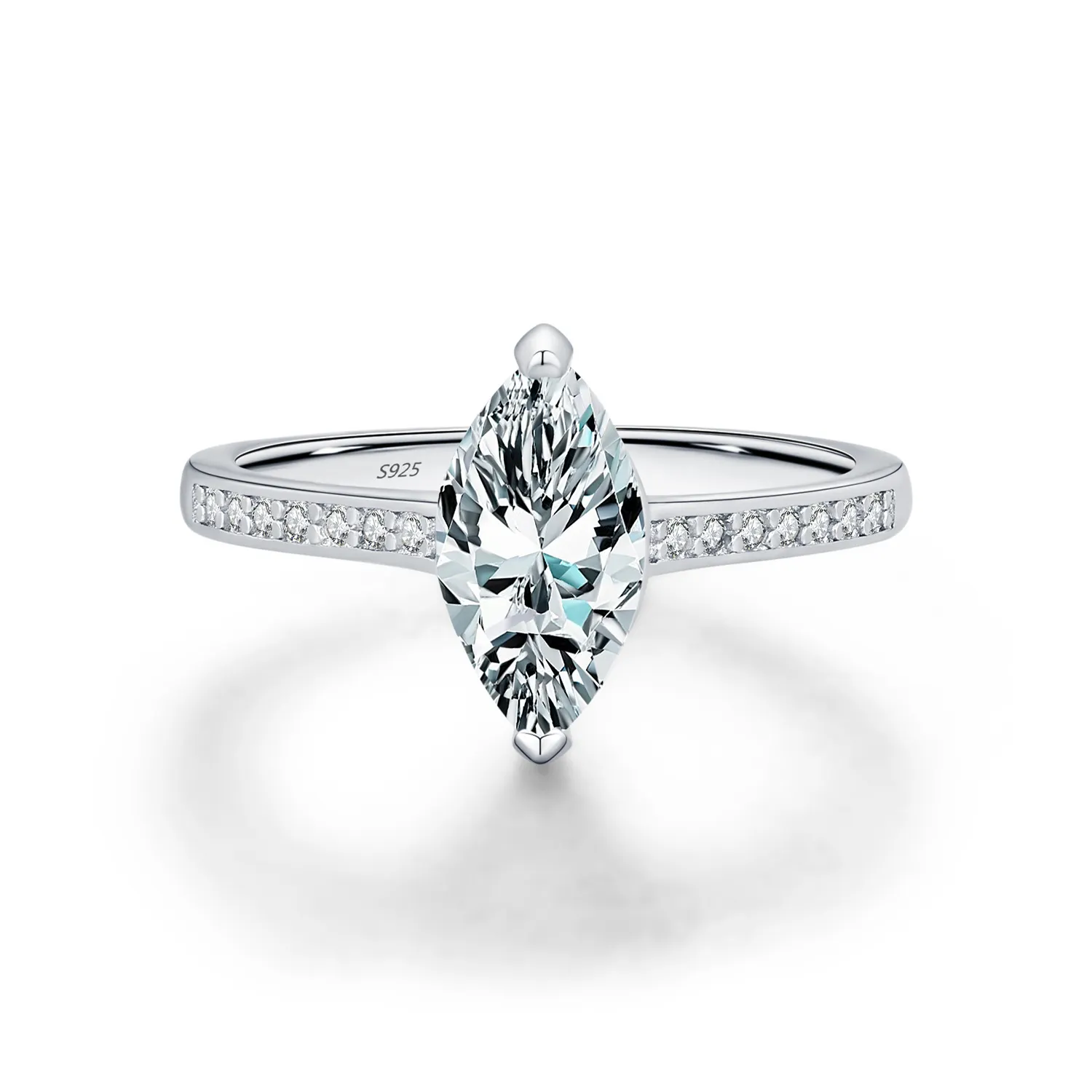 925 Sterling Silver 1Ct Marquise Moissanite Bridal Ring 110200049 925 Sterling Silver 1Ct Marquise Moissanite Bridal Ring 110200049