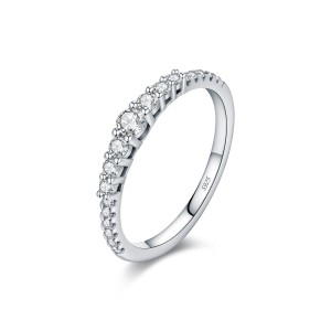 925 Sterling Silver Shared Prong Moissanite Eternity Ring 110200051