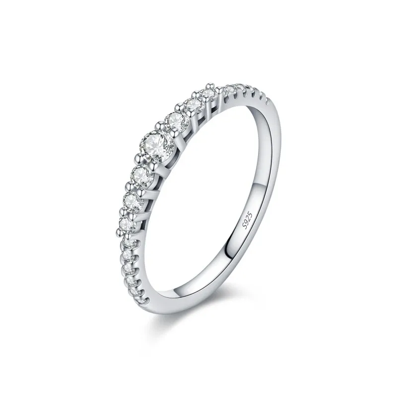 925 Sterling Silver Shared Prong Moissanite Eternity Ring 110200051