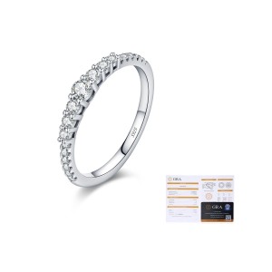 925 Sterling Silver Shared Prong Moissanite Eternity Ring 110200051