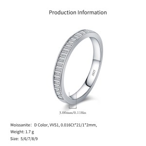 925 Sterling Silver Shared Prong Moissanite Eternity Ring 110200051