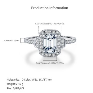925 Sterling Silver Sparkle 1Ct Moissanite Solitaire Ring 110200053 925 Sterling Silver Sparkle 1Ct Moissanite Solitaire Ring 110200053