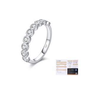 925 Sterling Silver Bezel Set Moissanite Bubble Eternity Band Ring 110200057