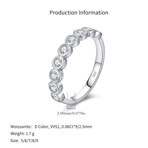 925 Sterling Silver Bezel Set Moissanite Bubble Eternity Band Ring 110200057