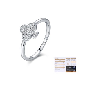 925 Sterling Silver Moissanite Poker Club Ring 110200059