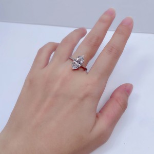 925 Sterling Silver 3Ct Marquise Moissanite Engagement Rings 110200062