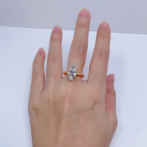 925 Sterling Silver 3Ct Marquise Moissanite Engagement Rings 110200062