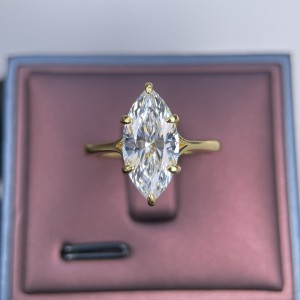 925 Sterling Silver 3Ct Marquise Moissanite Engagement Rings 110200062