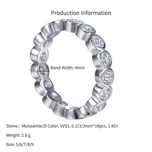925 Sterling Silver 0.1Ct/3mm Round Moissanite Bubble Eternity Band 110200063 925 Sterling Silver 0.1Ct/3mm Round Moissanite Bubble Eternity Band 110200063