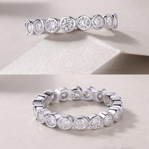 925 Sterling Silver 0.1Ct/3mm Round Moissanite Bubble Eternity Band 110200063 925 Sterling Silver 0.1Ct/3mm Round Moissanite Bubble Eternity Band 110200063