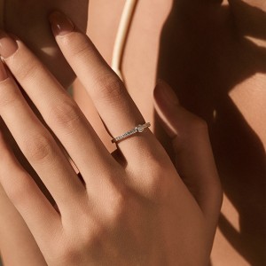 925 Sterling Silver Moissanite Bezel Pave Ring 110200065