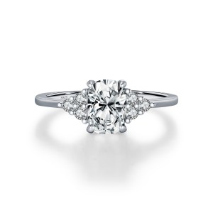 925 Sterling Silver Vintage 1Ct Oval Moissanite Ring 110200066 925 Sterling Silver Vintage 1Ct Oval Moissanite Ring 110200066