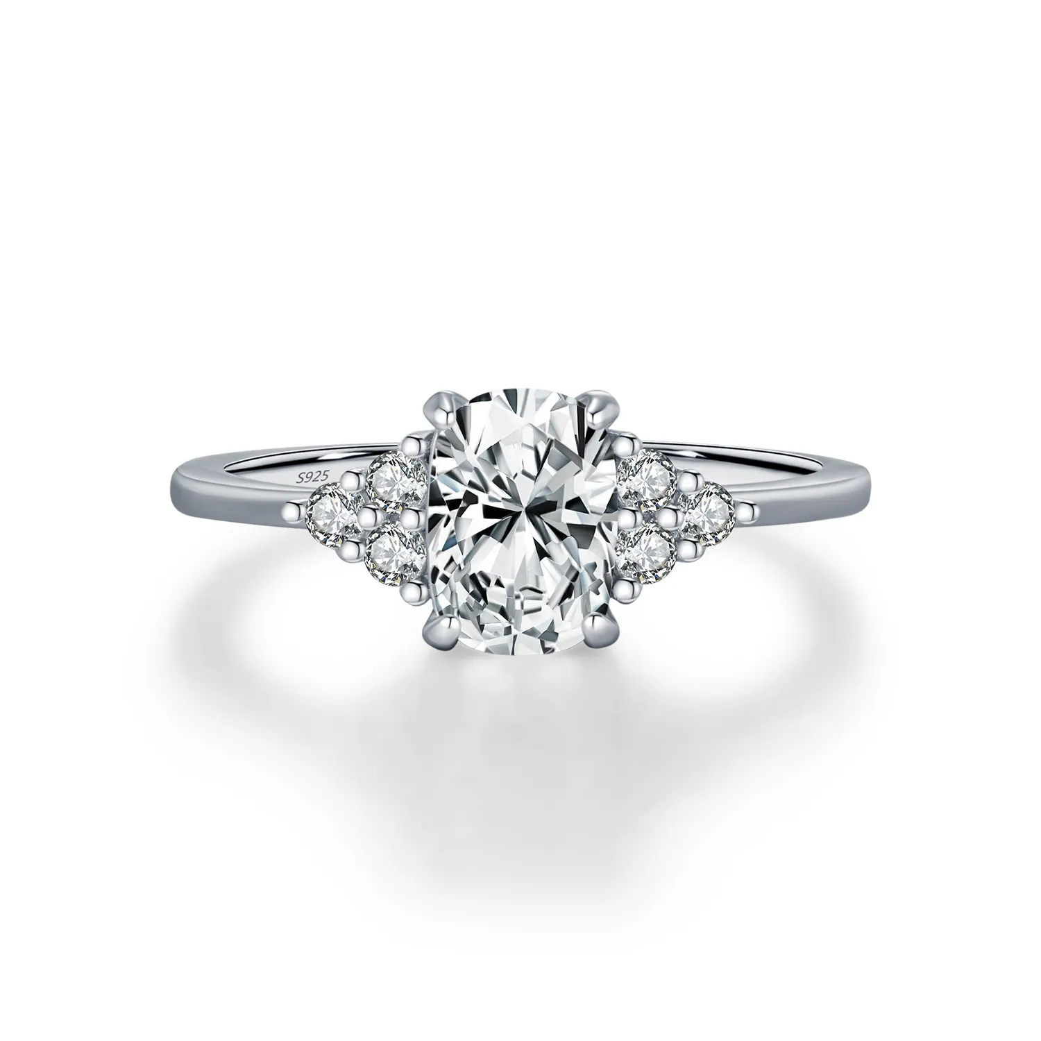 925 Sterling Silver Vintage 1Ct Oval Moissanite Ring 110200066 925 Sterling Silver Vintage 1Ct Oval Moissanite Ring 110200066