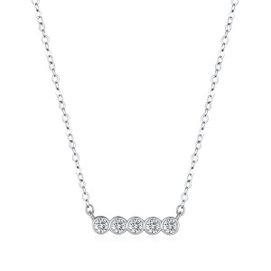 925 Sterling Silver Moissanite Necklace 110300004
