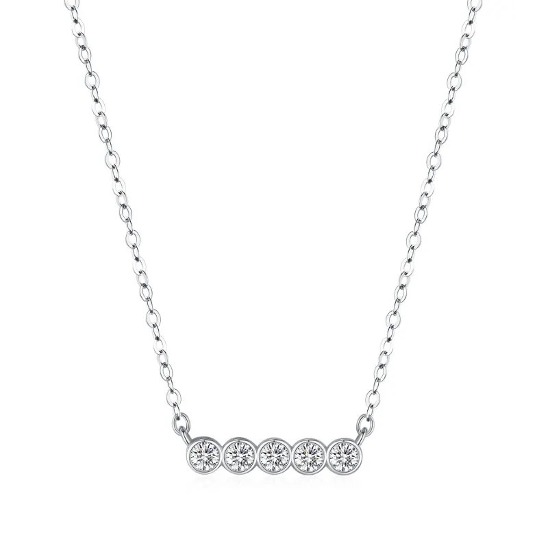 925 Sterling Silver Moissanite Necklace 110300004