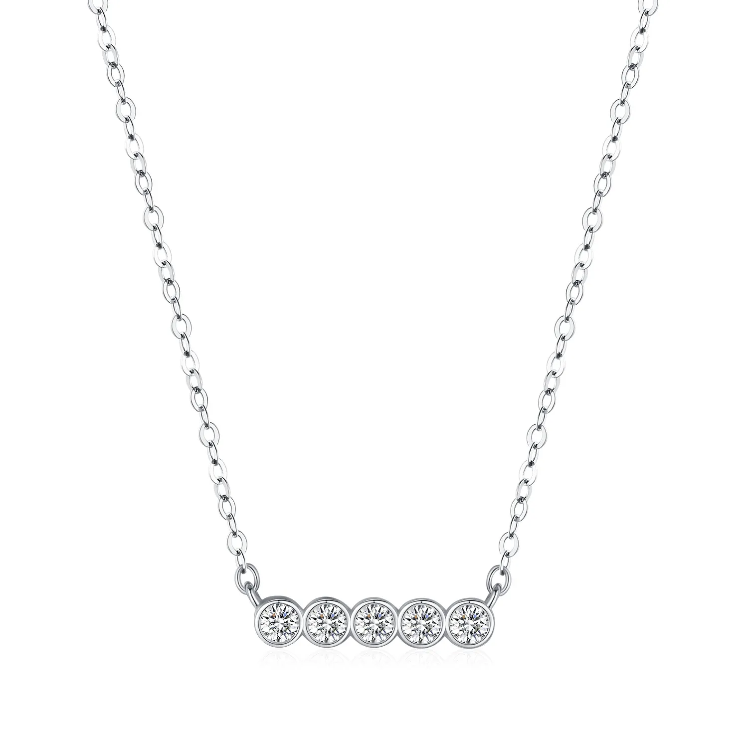 925 Sterling Silver Moissanite Necklace 110300004