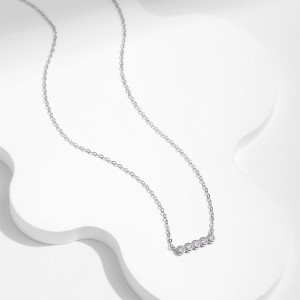 925 Sterling Silver Moissanite Necklace 110300004