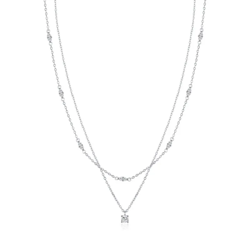 S925 D-Color Moissanite Double-layer Necklace 110300005