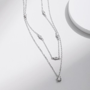 S925 D-Color Moissanite Double-layer Necklace 110300005