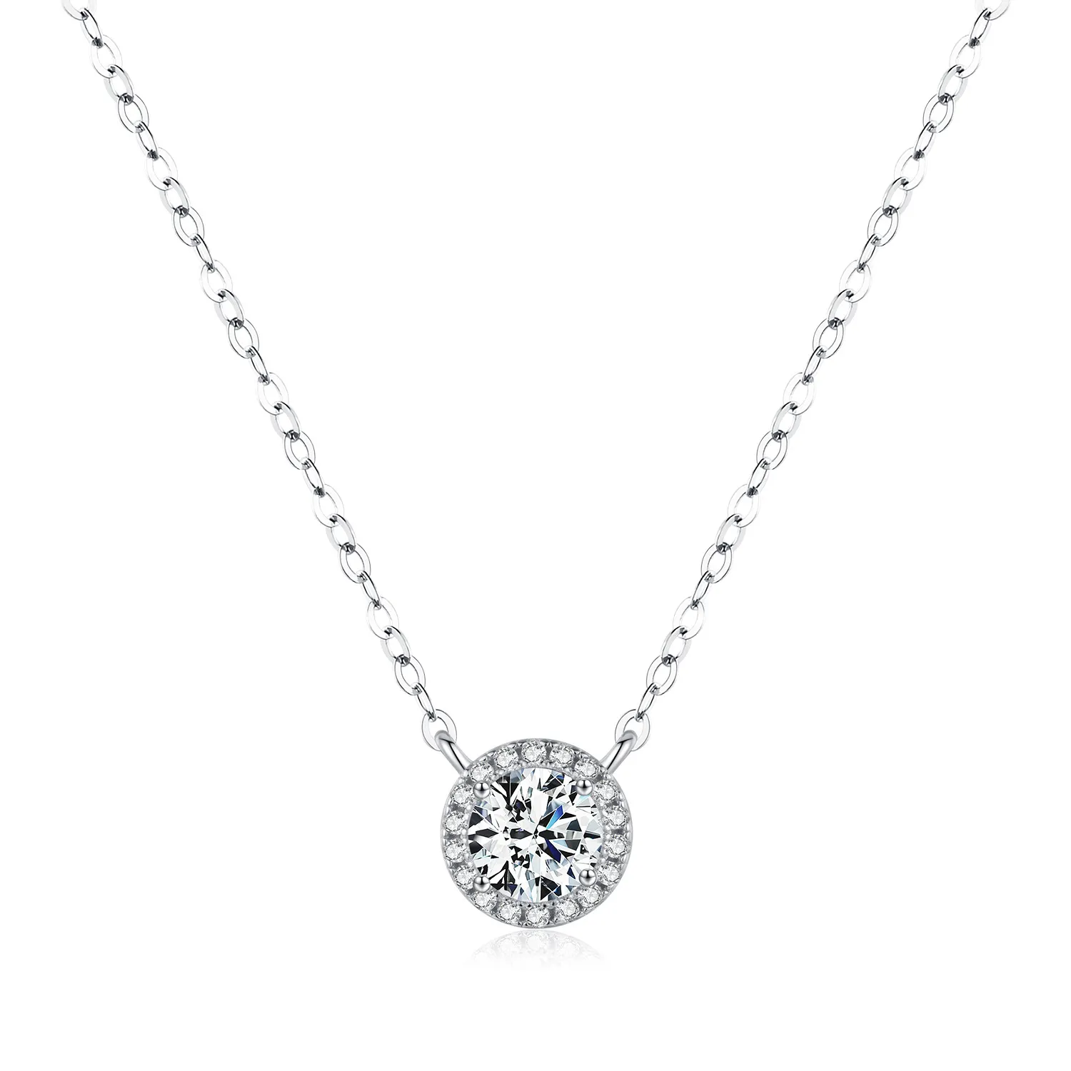 S925 Round Moissanite Wedding Party Necklace 110300008