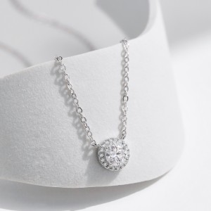 S925 Round Moissanite Wedding Party Necklace 110300008