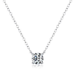 S925 Classical Round Moissanite Necklace 110300009