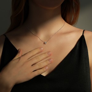 S925 Classical Round Moissanite Necklace 110300009