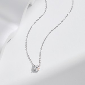 S925 Classical Round Moissanite Necklace 110300009