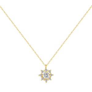 925 Sterling Silver Moissanite Snowflake Necklace 110300013
