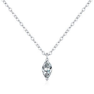 925 Sterling Silver 0.5ct Marquise Solitaire Pendant Necklace 110300017 925 Sterling Silver 0.5ct Marquise Solitaire Pendant Necklace 110300017