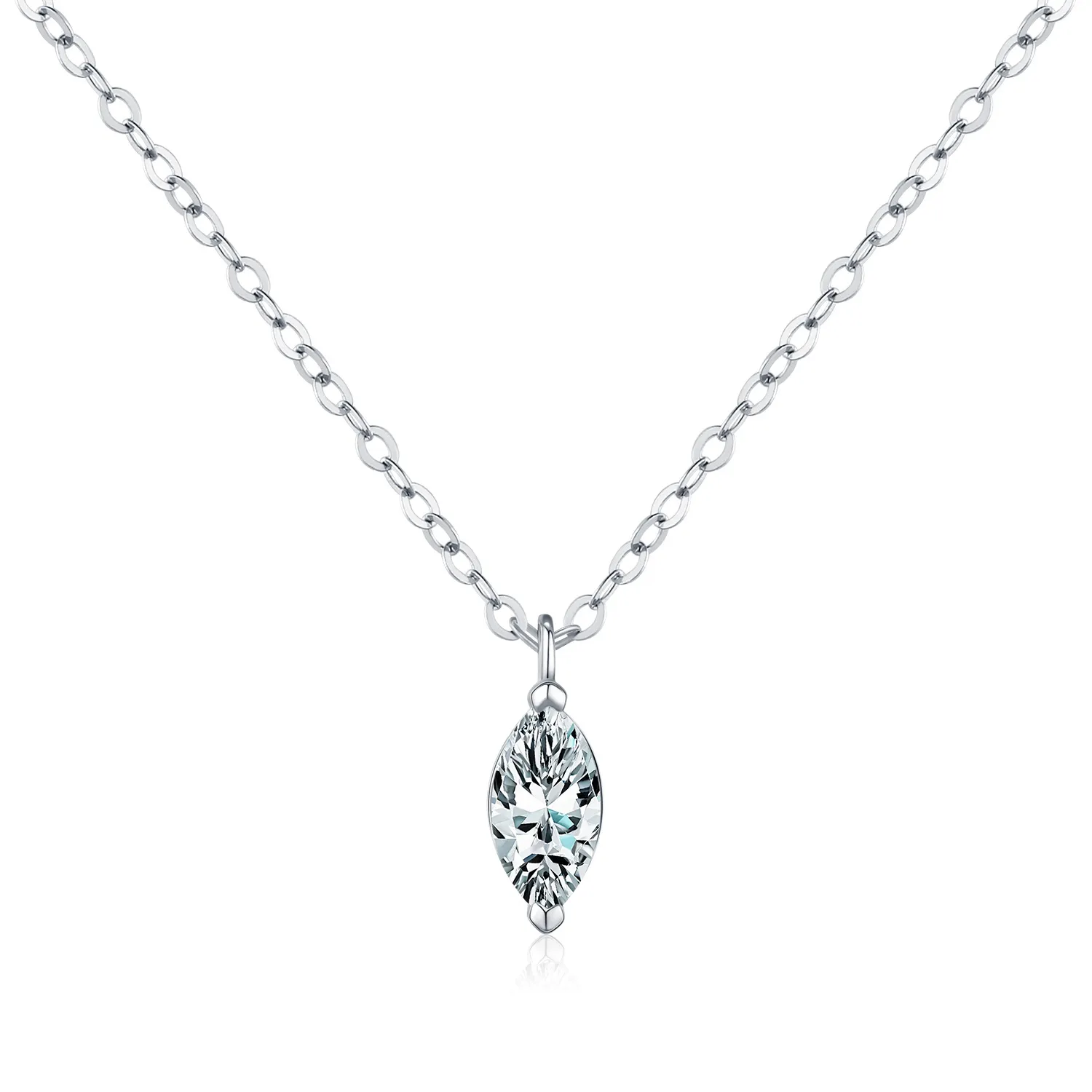 925 Sterling Silver 0.5ct Marquise Solitaire Pendant Necklace 110300017 925 Sterling Silver 0.5ct Marquise Solitaire Pendant Necklace 110300017