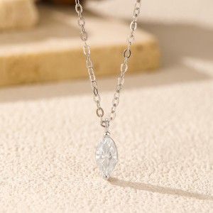 925 Sterling Silver 0.5ct Marquise Solitaire Pendant Necklace 110300017 925 Sterling Silver 0.5ct Marquise Solitaire Pendant Necklace 110300017