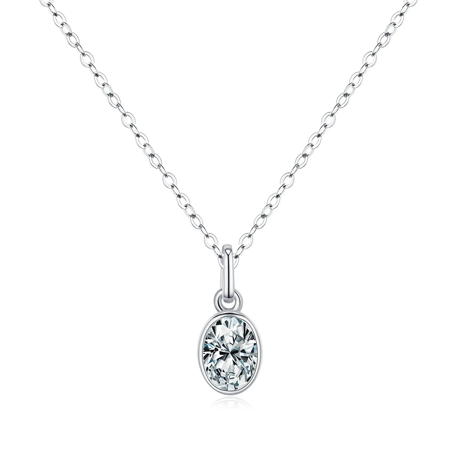 925 Sterling Silver 1Ct Oval Bezel Pendant Necklace 110300019 925 Sterling Silver 1Ct Oval Bezel Pendant Necklace 110300019