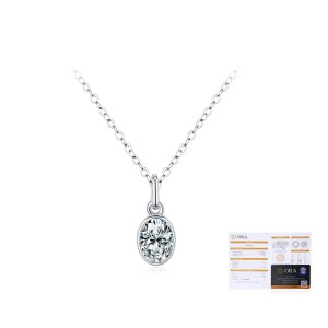 925 Sterling Silver 1Ct Oval Bezel Pendant Necklace 110300019 925 Sterling Silver 1Ct Oval Bezel Pendant Necklace 110300019