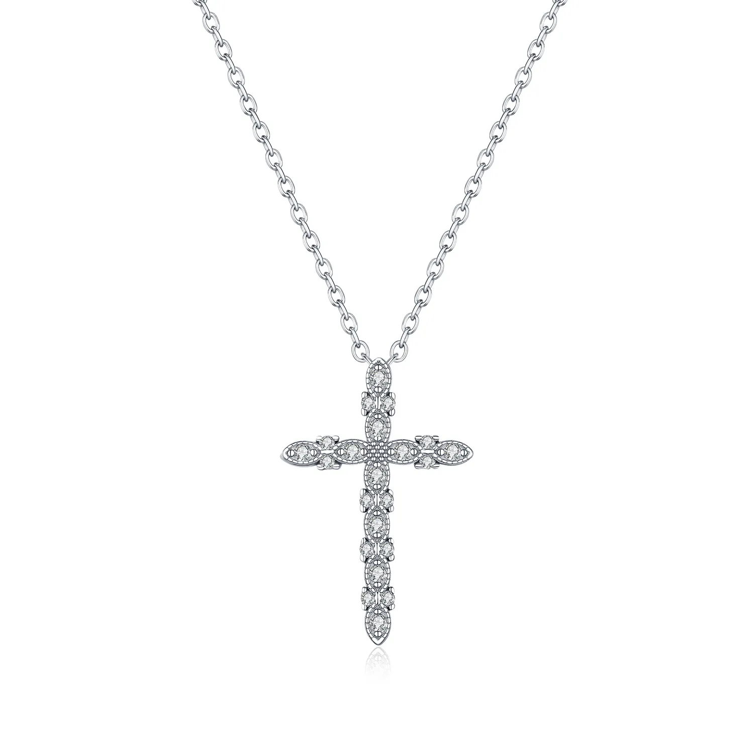 925 Sterling Silver Vintage Pave Moissanite Cross Necklace 110300031 925 Sterling Silver Vintage Pave Moissanite Cross Necklace 110300031