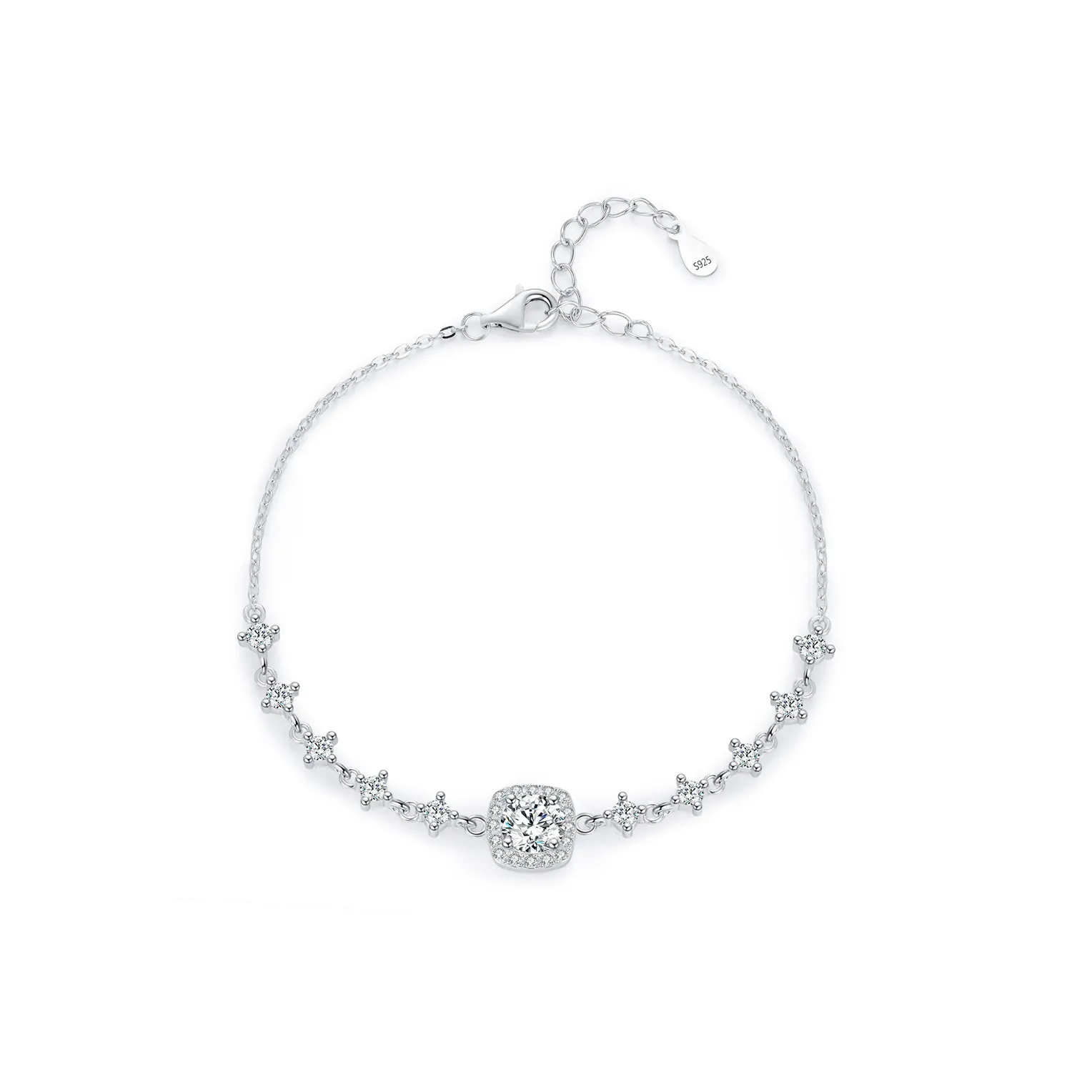 S925 Sparkle Moissanite Wedding Chain Bracelet 110400001