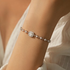 S925 Sparkle Moissanite Wedding Chain Bracelet 110400001