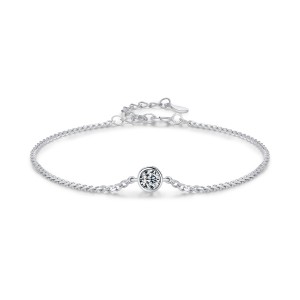 S925 Minimalist Moissanite Solitaire Chain Bracelet 110400002