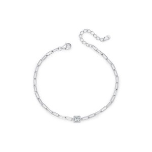 925 Sterling Silver Moissanite Linked Chain Bracelet 110400005