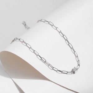 925 Sterling Silver Moissanite Linked Chain Bracelet 110400005