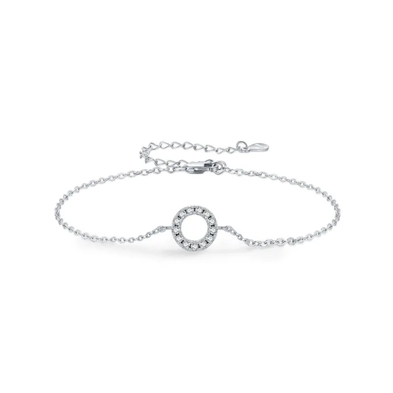 S925 Circle Moissanite Geometric Bracelet 110400009