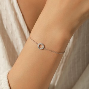 S925 Circle Moissanite Geometric Bracelet 110400009