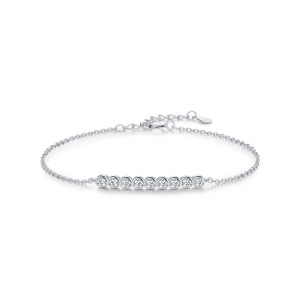 925 Sterling Silver Trendy Moissanite Line Bracelet 110400011