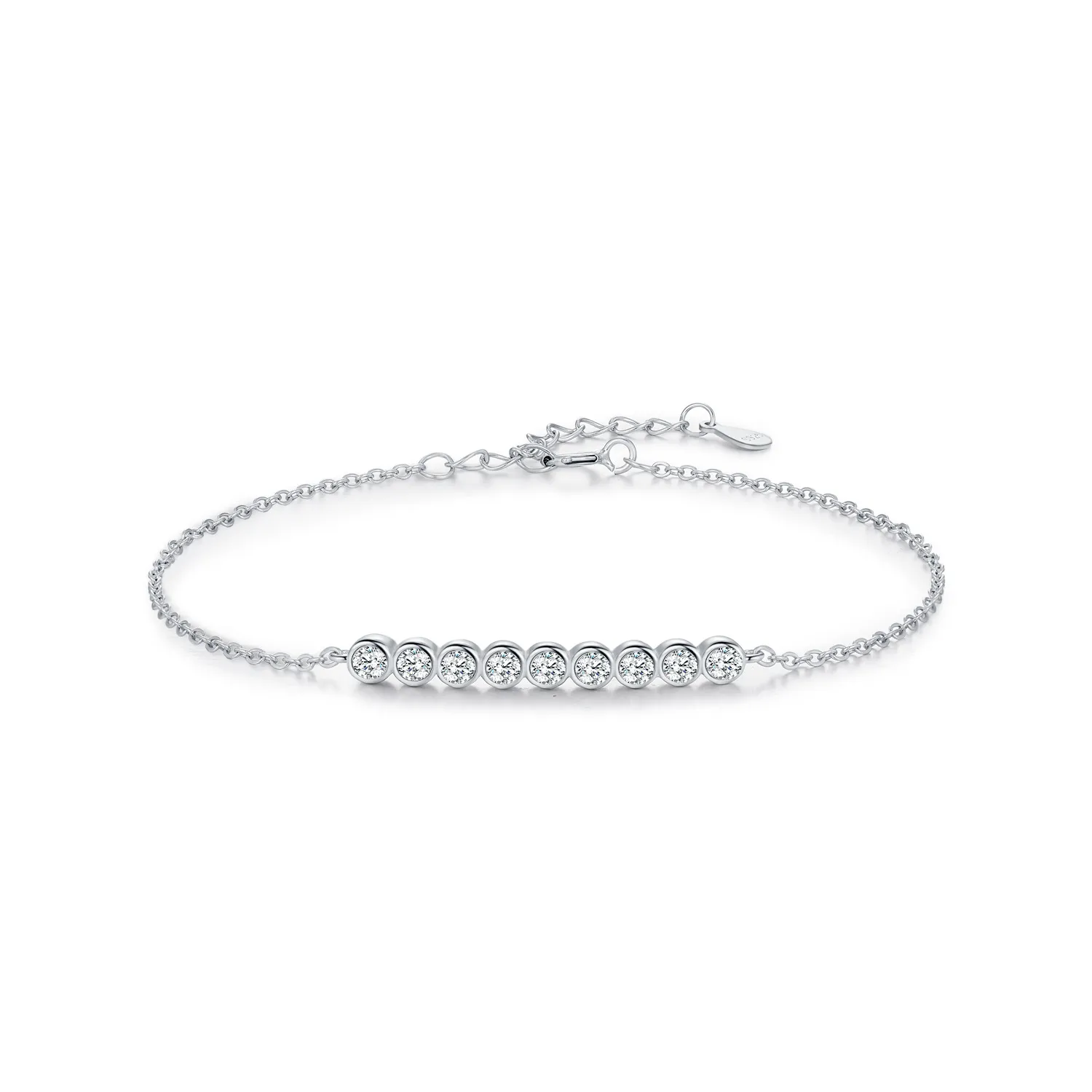 925 Sterling Silver Trendy Moissanite Line Bracelet 110400011
