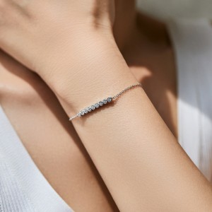 925 Sterling Silver Trendy Moissanite Line Bracelet 110400011