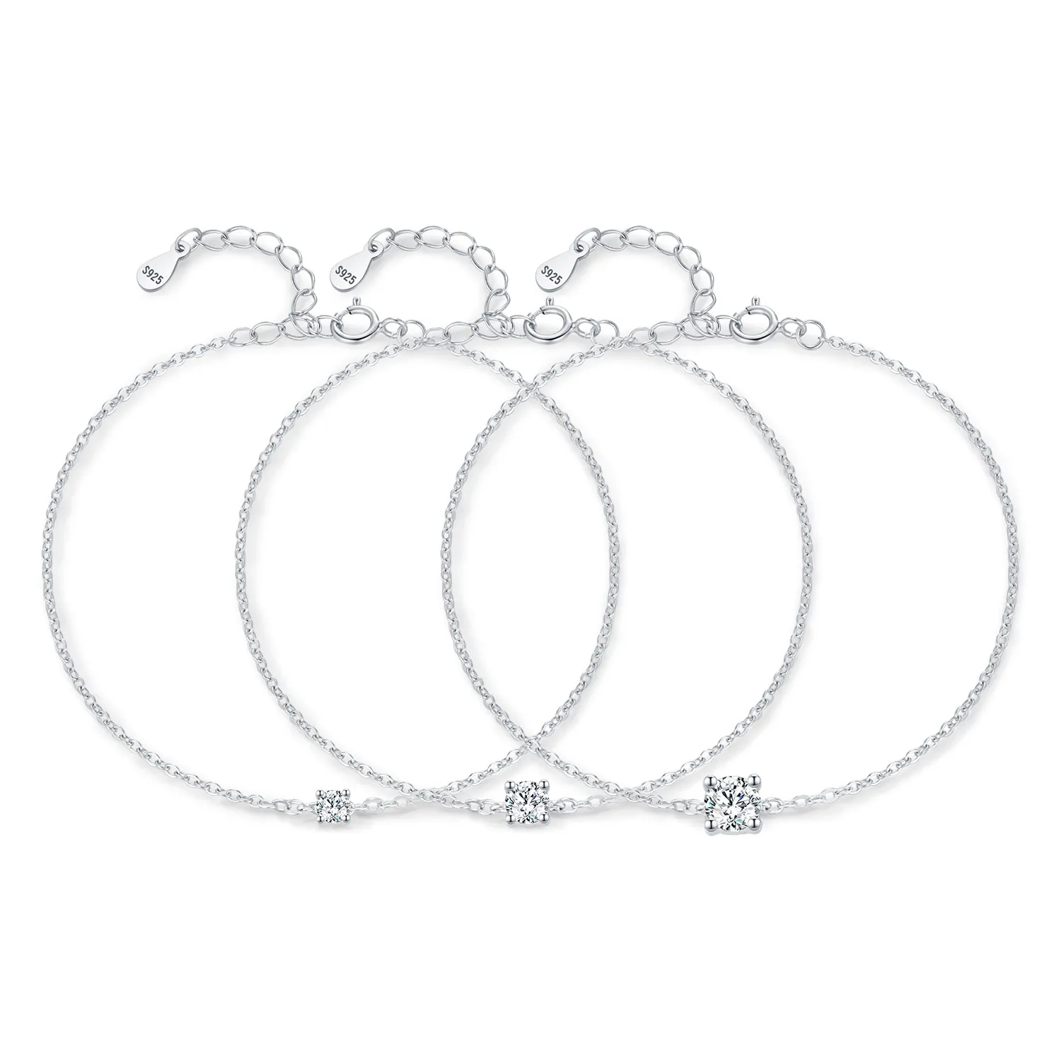 925 Sterling Silver Moissanite Stone Bracelet 110400014 925 Sterling Silver Moissanite Stone Bracelet 110400014